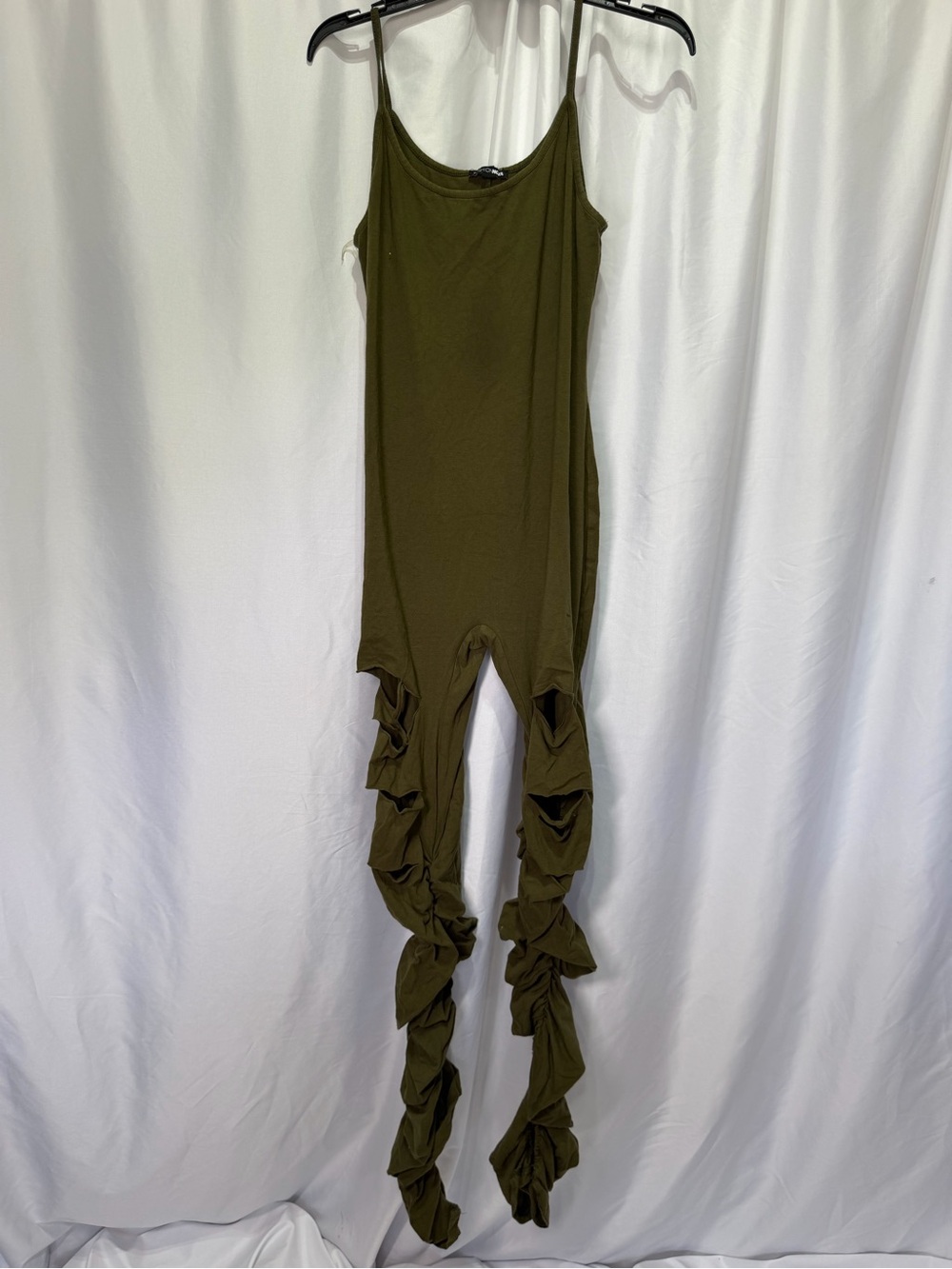 Fashion Nova Olive Ruffle Strap hole Jumpsuit